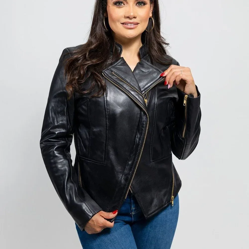 Wildfire Wrap Womens Fashion Leather Jacket